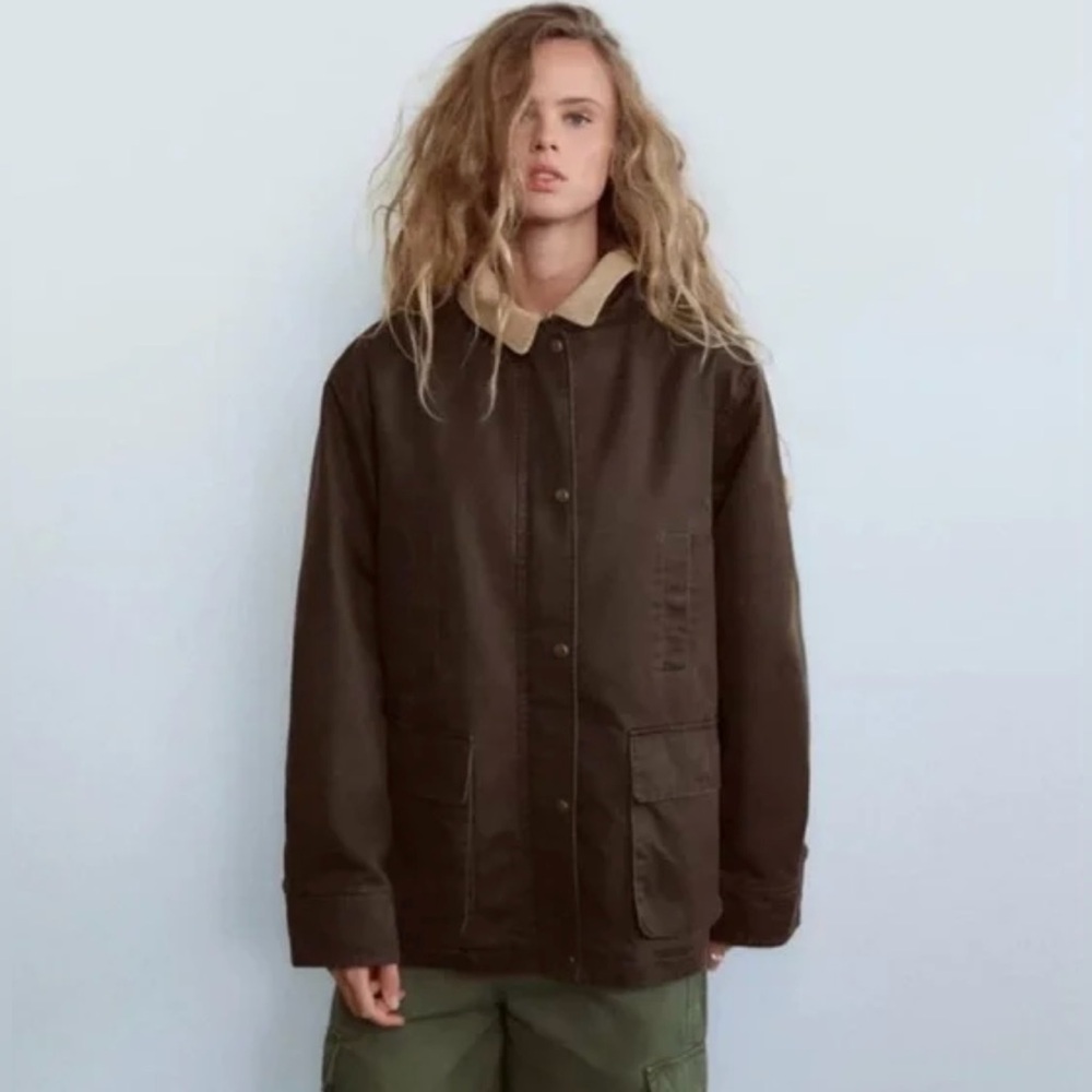 ZARA COLLECTION CONTRAST COLLAR JACKET